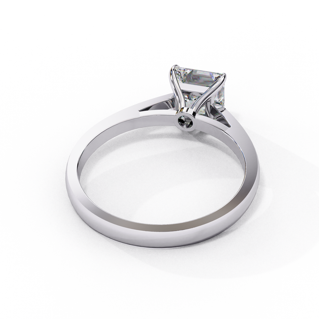 Princess Cut Moissanite Engagement Ring | Classic Solitaire in White Gold | Ethical & Affordable Alternative to Diamond