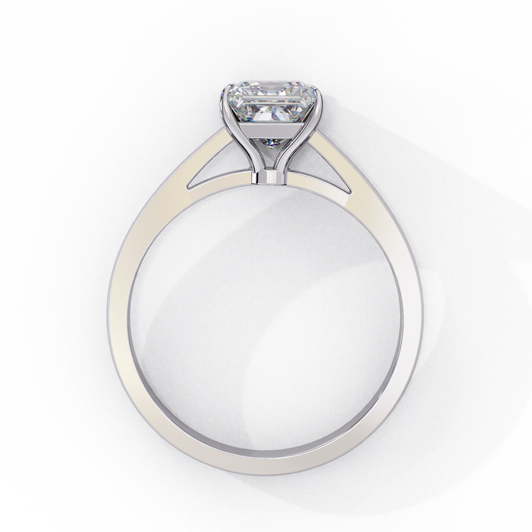 Princess Cut Moissanite Engagement Ring | Classic Solitaire in White Gold | Ethical & Affordable Alternative to Diamond