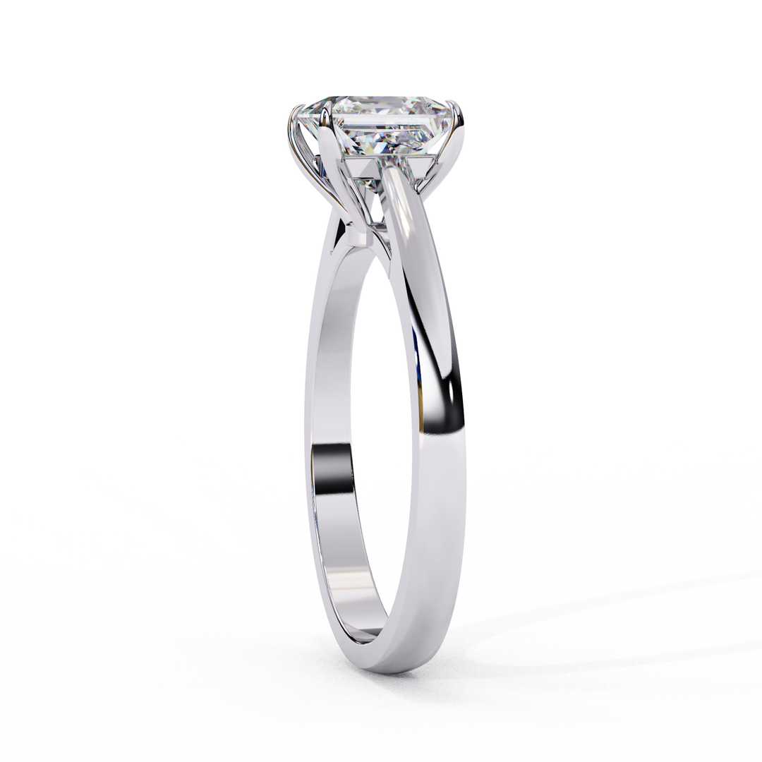 Princess Cut Moissanite Engagement Ring | Classic Solitaire in White Gold | Ethical & Affordable Alternative to Diamond