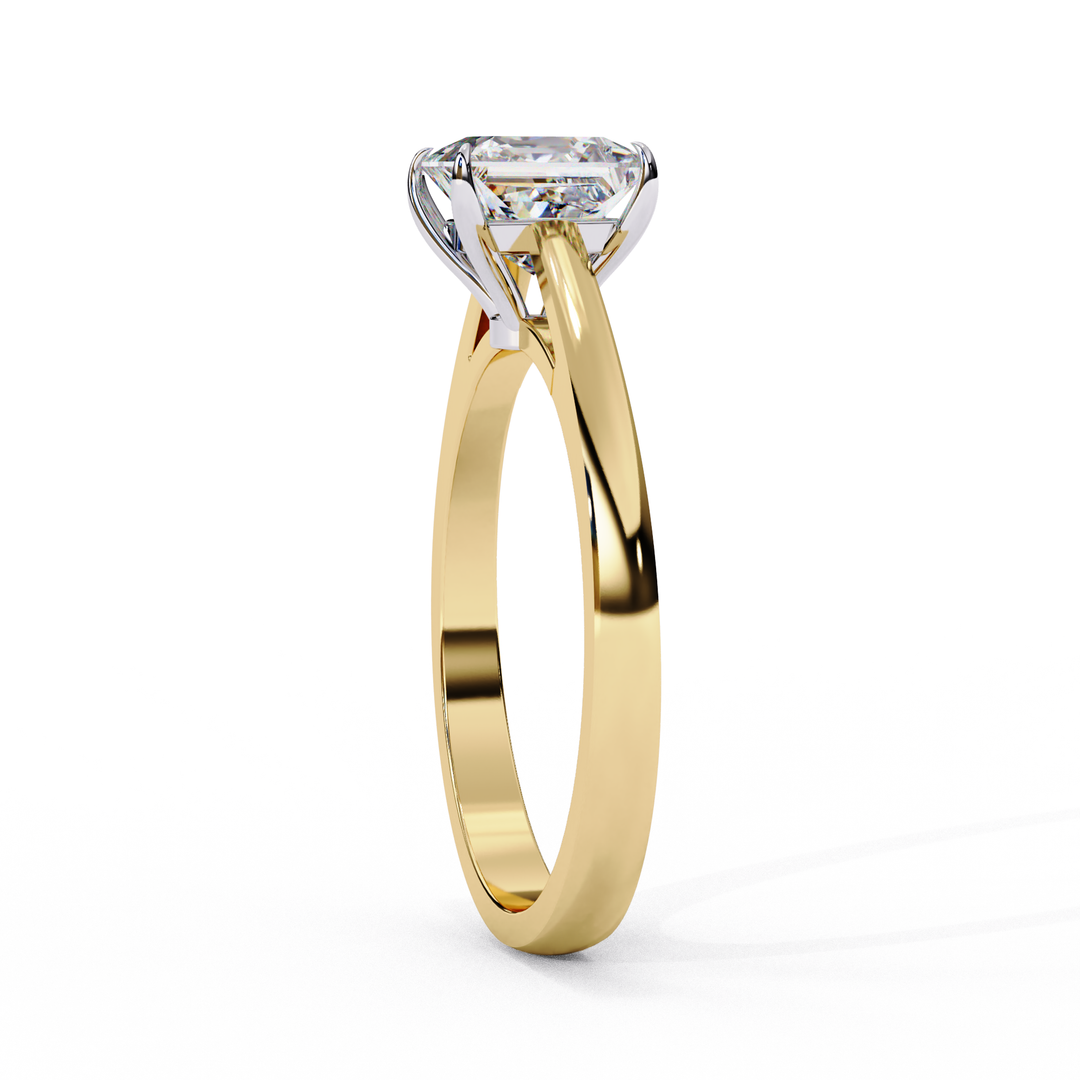 Princess Cut Moissanite Engagement Ring | Classic Solitaire in White Gold | Ethical & Affordable Alternative to Diamond