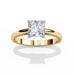 Load image into Gallery viewer, Princess Cut Moissanite Engagement Ring | Classic Solitaire in White Gold | Ethical &amp; Affordable Alternative to Diamond
