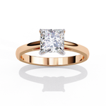 Load image into Gallery viewer, Princess Cut Moissanite Engagement Ring | Classic Solitaire in White Gold | Ethical &amp; Affordable Alternative to Diamond
