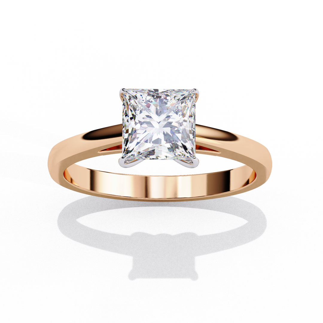 Princess Cut Moissanite Engagement Ring | Classic Solitaire in White Gold | Ethical & Affordable Alternative to Diamond
