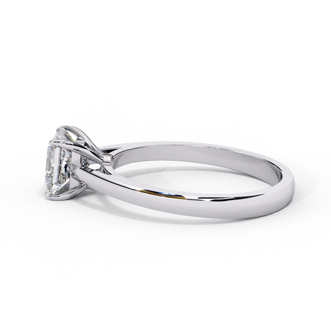 Princess Cut Moissanite Engagement Ring | Classic Solitaire in White Gold | Ethical & Affordable Alternative to Diamond