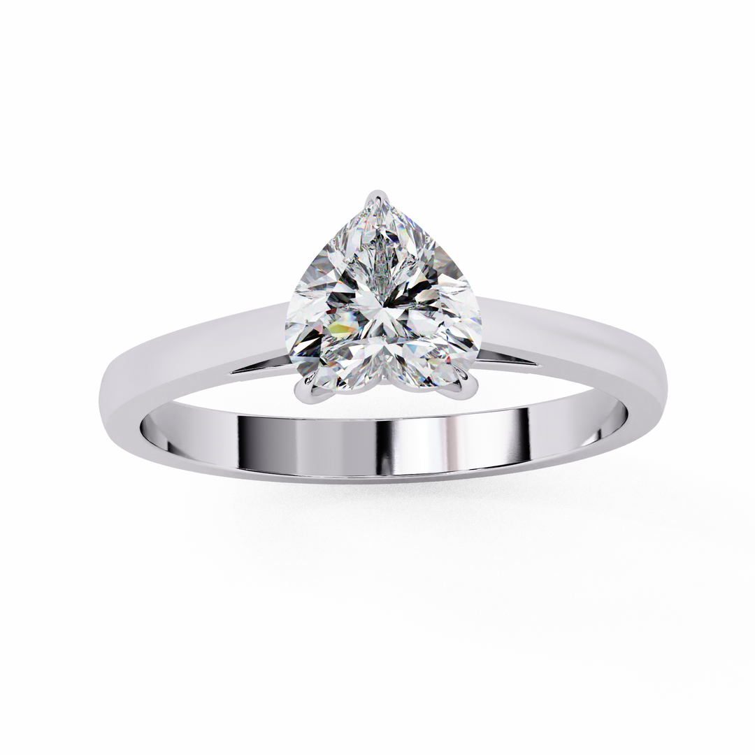Heart Cut Lab Grown Diamond Engagement Ring | Solitaire White Gold Ring | Ethical & Sustainable Love