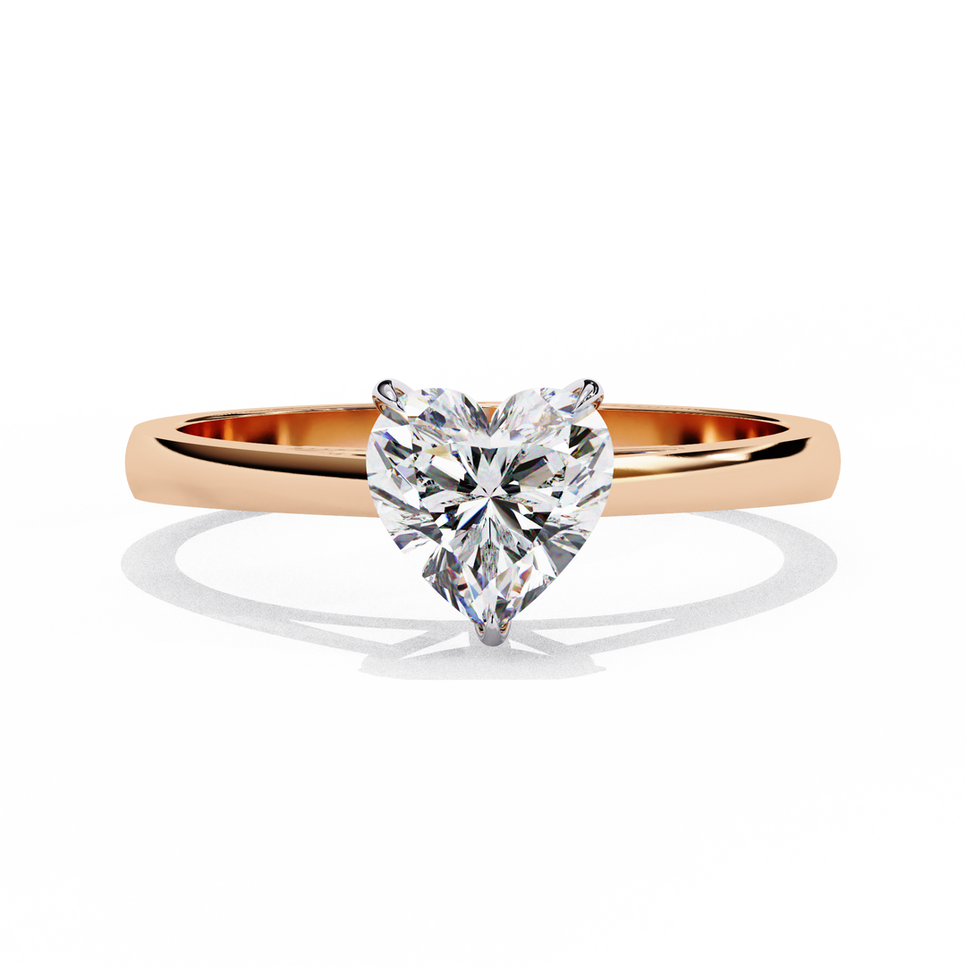 Heart Cut Lab Grown Diamond Engagement Ring | Solitaire White Gold Ring | Ethical & Sustainable Love