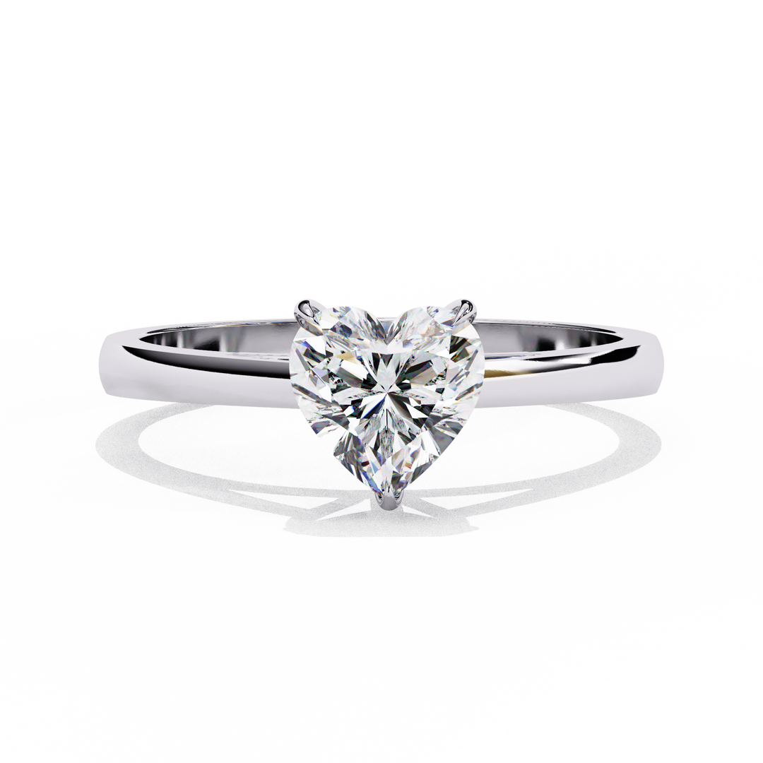 Heart Cut Lab Grown Diamond Engagement Ring | Solitaire White Gold Ring | Ethical & Sustainable Love