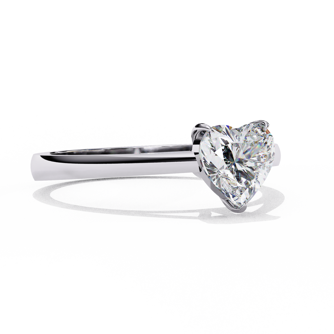 Heart Cut Lab Grown Diamond Engagement Ring | Solitaire White Gold Ring | Ethical & Sustainable Love