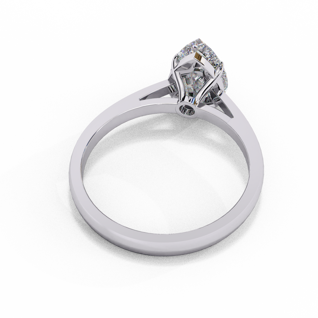 Pear Cut Lab-Grown Diamond Engagement Ring in Rose Gold | Teardrop Solitaire Ring | Sustainable & Elegant