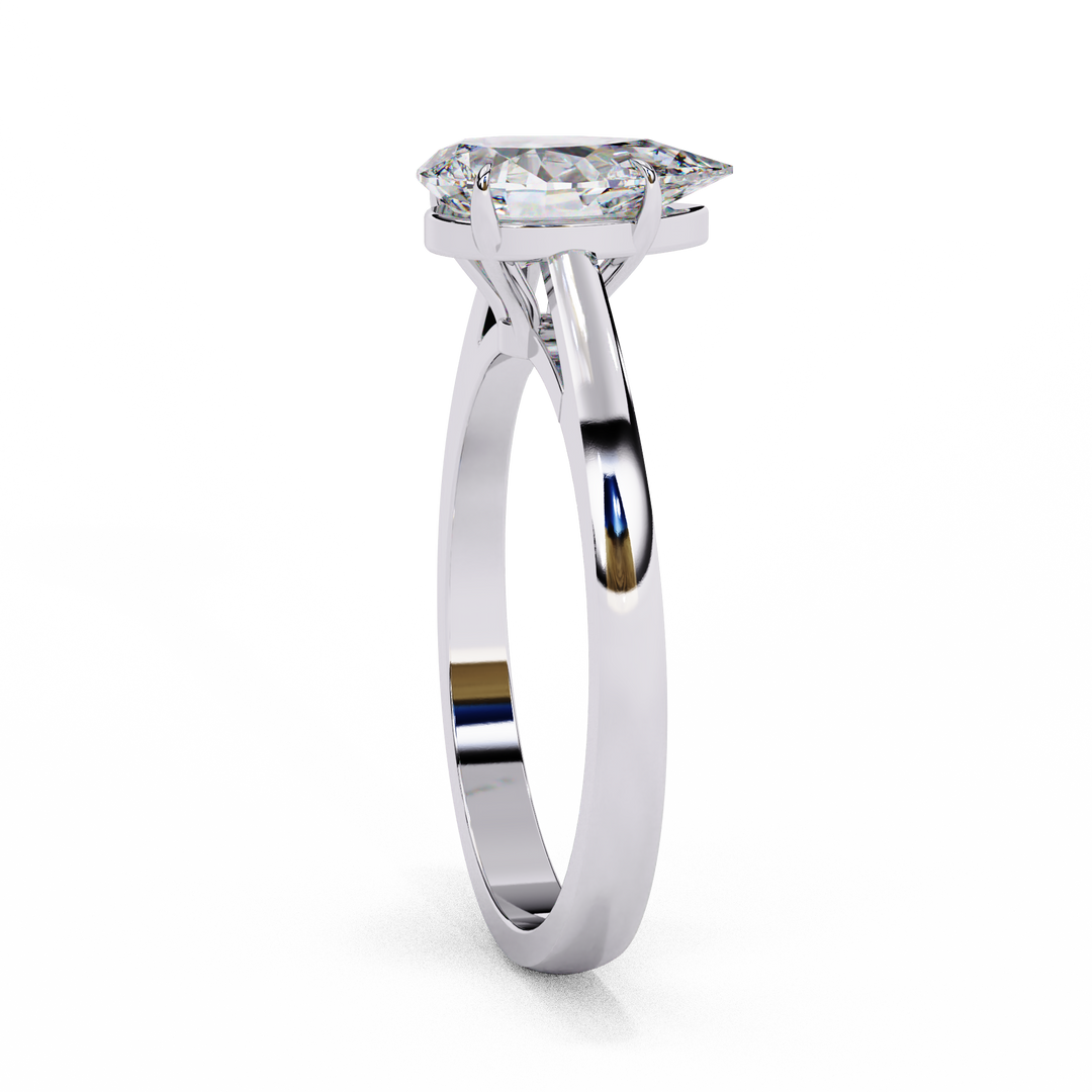 Pear Cut Lab-Grown Diamond Engagement Ring in Rose Gold | Teardrop Solitaire Ring | Sustainable & Elegant
