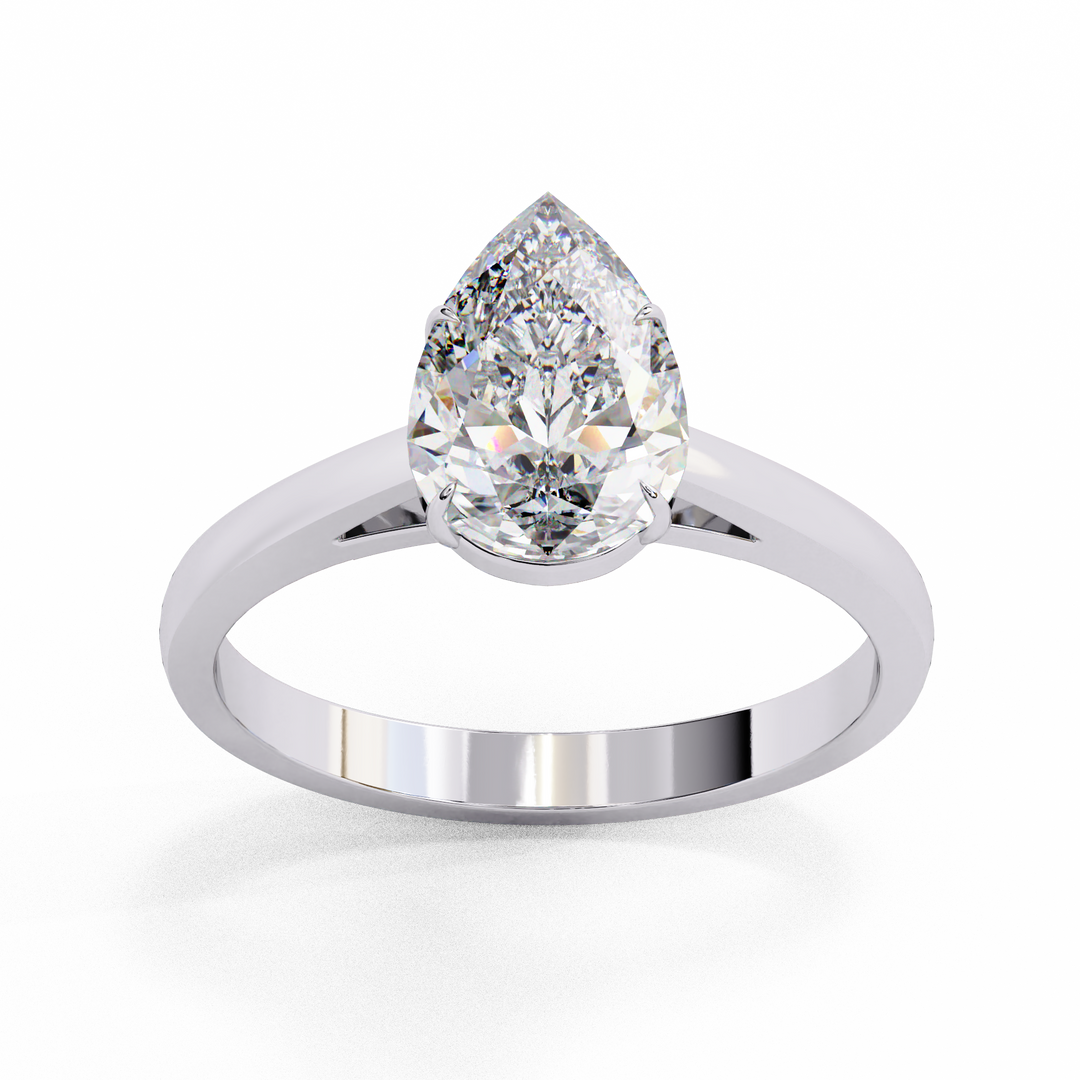 Pear Cut Lab-Grown Diamond Engagement Ring in Rose Gold | Teardrop Solitaire Ring | Sustainable & Elegant