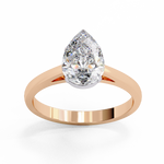 Load image into Gallery viewer, Pear Cut Lab-Grown Diamond Engagement Ring in Rose Gold | Teardrop Solitaire Ring | Sustainable &amp; Elegant
