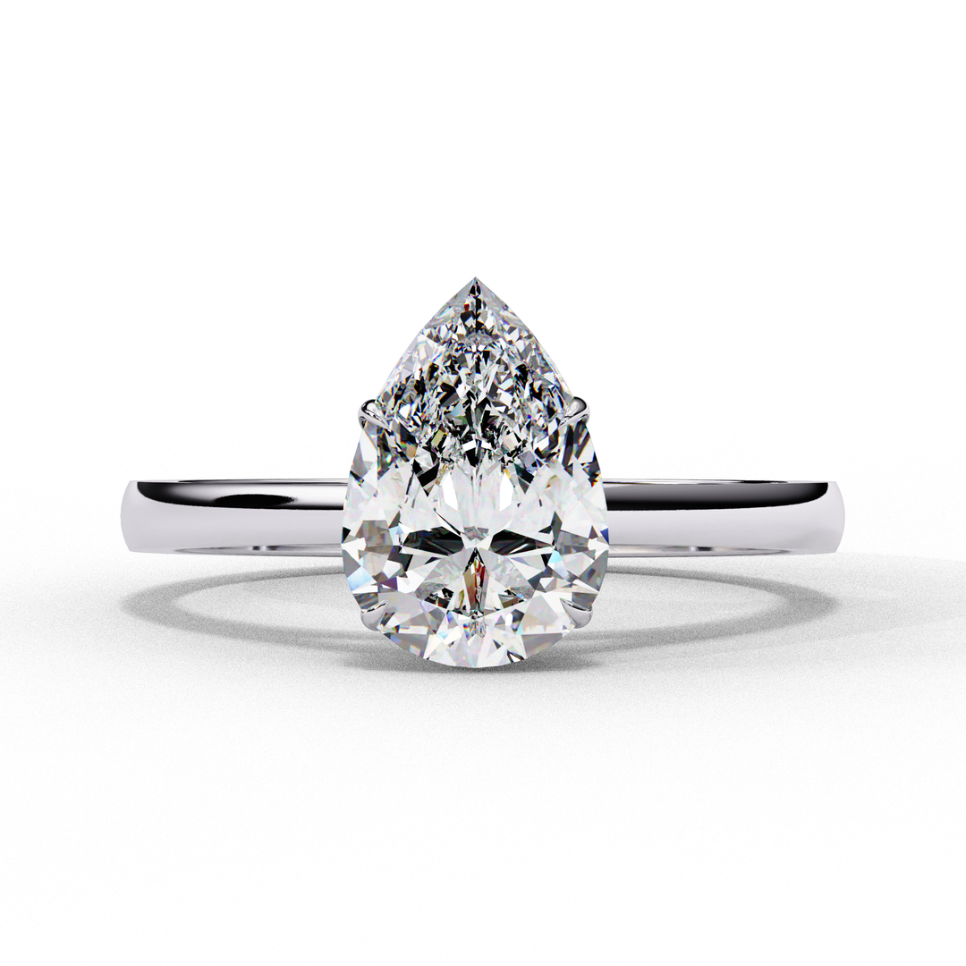 Pear Cut Lab-Grown Diamond Engagement Ring in Rose Gold | Teardrop Solitaire Ring | Sustainable & Elegant