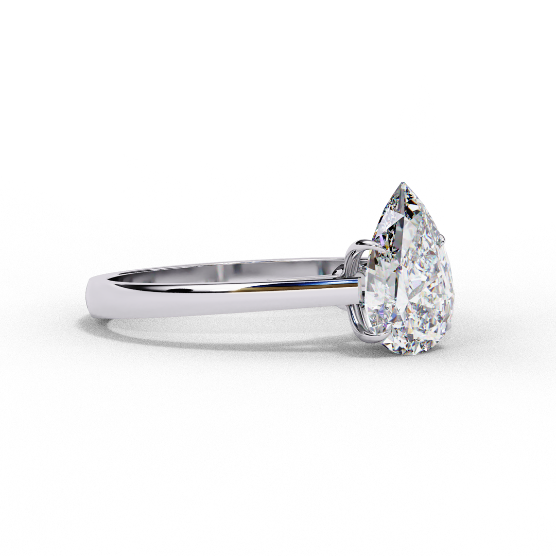 Pear Cut Lab-Grown Diamond Engagement Ring in Rose Gold | Teardrop Solitaire Ring | Sustainable & Elegant