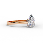 Load image into Gallery viewer, Pear Cut Lab-Grown Diamond Engagement Ring in Rose Gold | Teardrop Solitaire Ring | Sustainable &amp; Elegant
