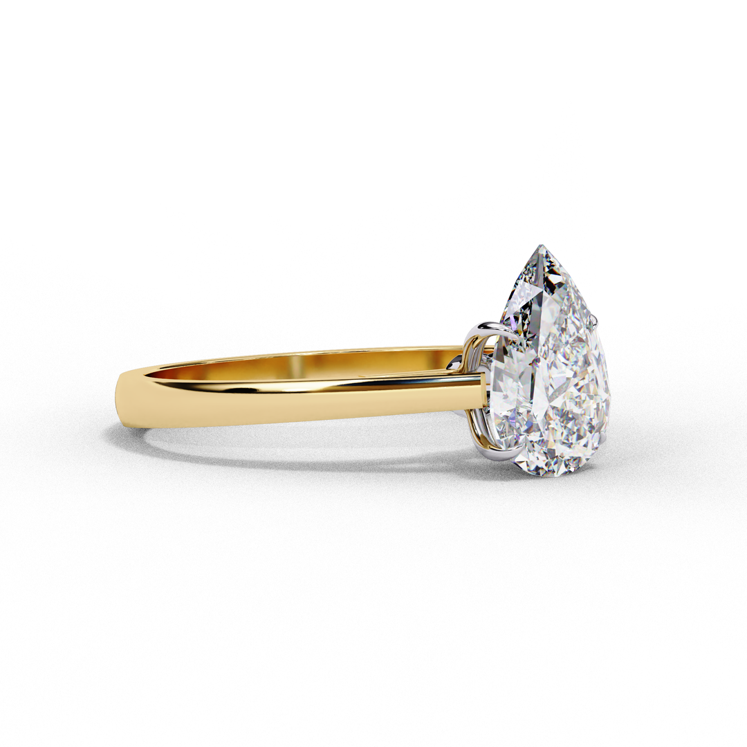 Pear Cut Lab-Grown Diamond Engagement Ring in Rose Gold | Teardrop Solitaire Ring | Sustainable & Elegant