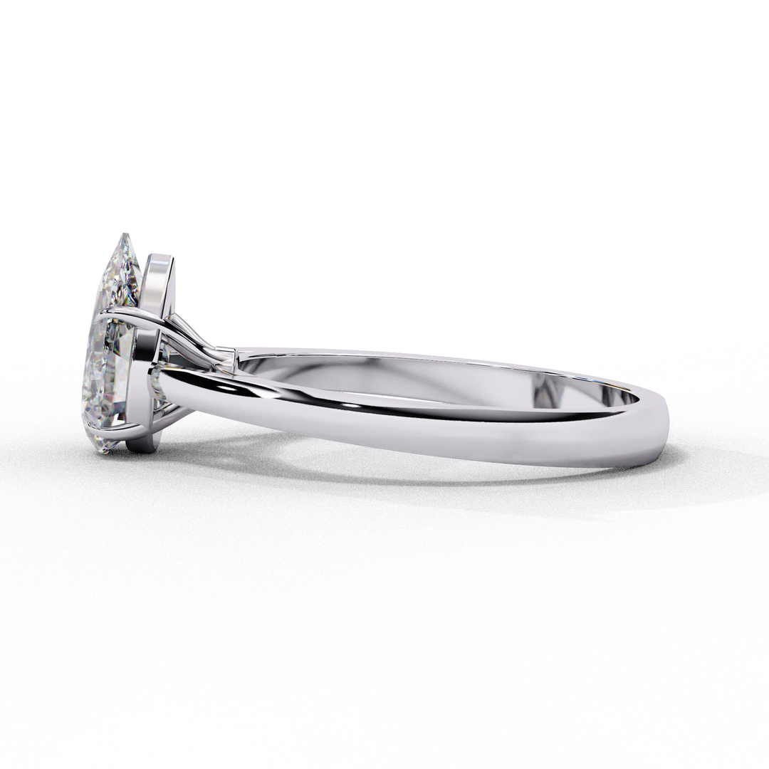 Pear Cut Lab-Grown Diamond Engagement Ring in Rose Gold | Teardrop Solitaire Ring | Sustainable & Elegant