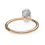 Load image into Gallery viewer, Oval Cut Lab-Grown Diamond Engagement Ring with Hidden Halo | Elegant White Gold Solitaire | Sustainable Luxury Ring
