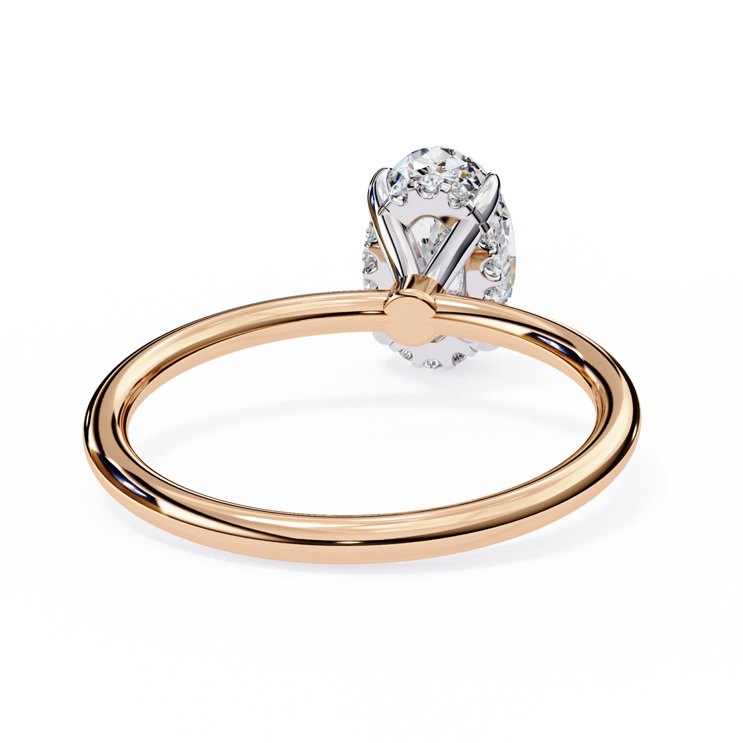 Oval Cut Lab-Grown Diamond Engagement Ring with Hidden Halo | Elegant White Gold Solitaire | Sustainable Luxury Ring