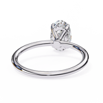 Load image into Gallery viewer, Oval Cut Lab-Grown Diamond Engagement Ring with Hidden Halo | Elegant White Gold Solitaire | Sustainable Luxury Ring

