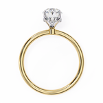 Load image into Gallery viewer, Oval Cut Lab-Grown Diamond Engagement Ring with Hidden Halo | Elegant White Gold Solitaire | Sustainable Luxury Ring
