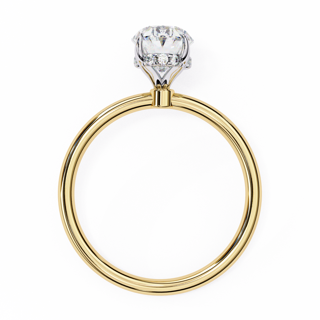 Oval Cut Lab-Grown Diamond Engagement Ring with Hidden Halo | Elegant White Gold Solitaire | Sustainable Luxury Ring