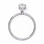 Load image into Gallery viewer, Oval Cut Lab-Grown Diamond Engagement Ring with Hidden Halo | Elegant White Gold Solitaire | Sustainable Luxury Ring
