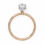 Load image into Gallery viewer, Oval Cut Lab-Grown Diamond Engagement Ring with Hidden Halo | Elegant White Gold Solitaire | Sustainable Luxury Ring
