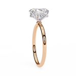 Load image into Gallery viewer, Oval Cut Lab-Grown Diamond Engagement Ring with Hidden Halo | Elegant White Gold Solitaire | Sustainable Luxury Ring
