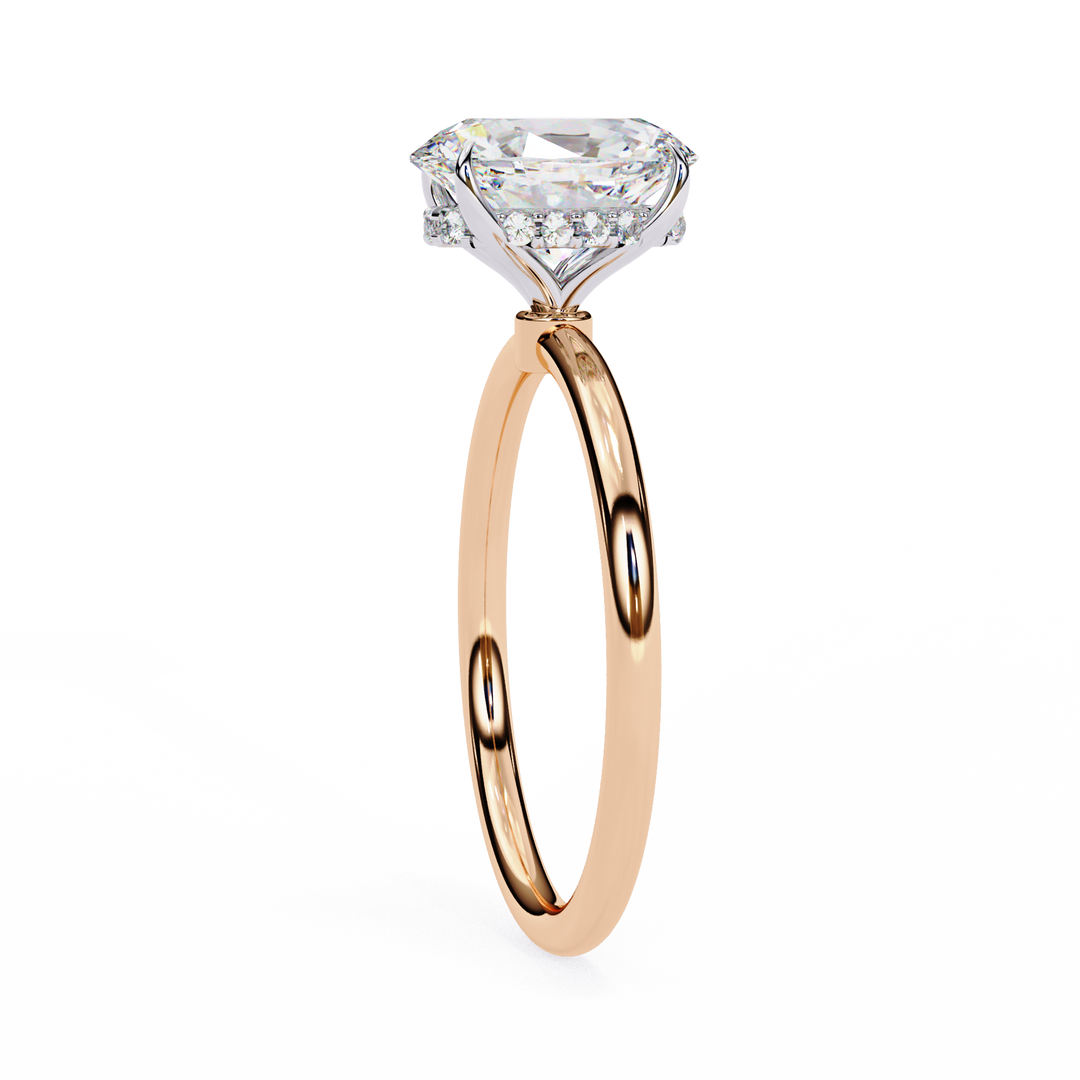 Oval Cut Lab-Grown Diamond Engagement Ring with Hidden Halo | Elegant White Gold Solitaire | Sustainable Luxury Ring