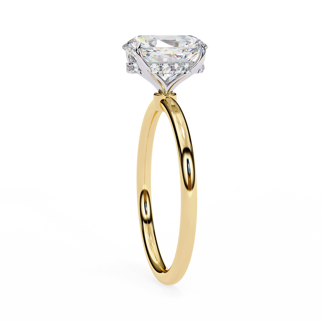 Oval Cut Lab-Grown Diamond Engagement Ring with Hidden Halo | Elegant White Gold Solitaire | Sustainable Luxury Ring
