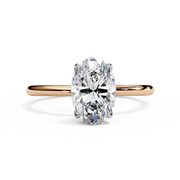 Oval Cut Moissanite Engagement Ring with Hidden Halo | Ethical & Affordable Luxury