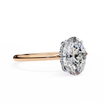 Load image into Gallery viewer, Oval Cut Lab-Grown Diamond Engagement Ring with Hidden Halo | Elegant White Gold Solitaire | Sustainable Luxury Ring
