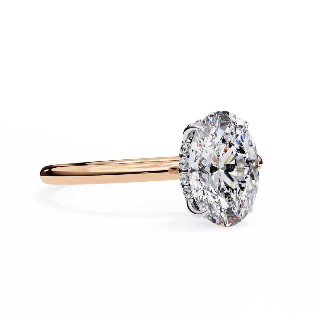 Oval Cut Lab-Grown Diamond Engagement Ring with Hidden Halo | Elegant White Gold Solitaire | Sustainable Luxury Ring