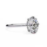 Load image into Gallery viewer, Oval Cut Lab-Grown Diamond Engagement Ring with Hidden Halo | Elegant White Gold Solitaire | Sustainable Luxury Ring
