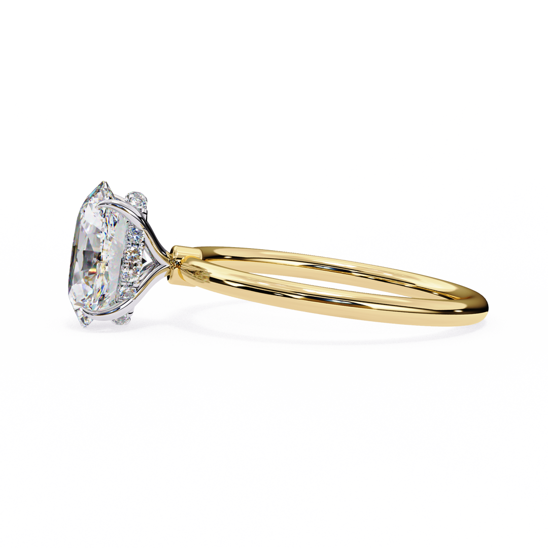 Oval Cut Lab-Grown Diamond Engagement Ring with Hidden Halo | Elegant White Gold Solitaire | Sustainable Luxury Ring