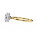 Load image into Gallery viewer, Oval Cut Lab-Grown Diamond Engagement Ring with Hidden Halo | Elegant White Gold Solitaire | Sustainable Luxury Ring
