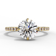 round cut lab grown diamond engagement ring