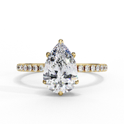 lab grown pear shaped diamond engagement rings