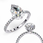 Load image into Gallery viewer, Pear Cut Moissanite Engagement Ring
