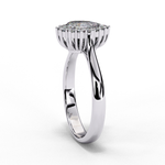 Load image into Gallery viewer, Pear Cut Lab Grown Diamond Engagement Ring With Starburst Halo
