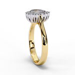 Load image into Gallery viewer, Pear Cut Lab Grown Diamond Engagement Ring With Starburst Halo
