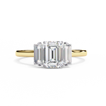 Load image into Gallery viewer, Emerald Cut Lab Grown Diamond Engagement Ring | Baguette Side Stones
