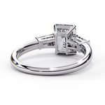 Load image into Gallery viewer, Emerald Cut Moissanite Engagement Ring | Baguette Side Stones

