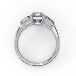 Load image into Gallery viewer, Emerald Cut Moissanite Engagement Ring | Baguette Side Stones
