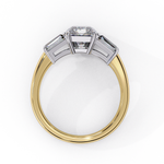 Load image into Gallery viewer, Emerald Cut Moissanite Engagement Ring | Baguette Side Stones

