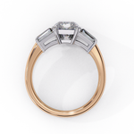 Load image into Gallery viewer, Emerald Cut Moissanite Engagement Ring | Baguette Side Stones
