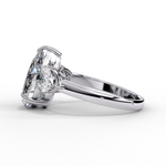 Load image into Gallery viewer, Pear Cut Moissanite Engagement Ring with Pear Side Stones

