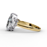 Load image into Gallery viewer, Pear Cut Moissanite Engagement Ring with Pear Side Stones
