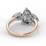 Load image into Gallery viewer, Pear Cut Moissanite Engagement Ring with Pear Side Stones
